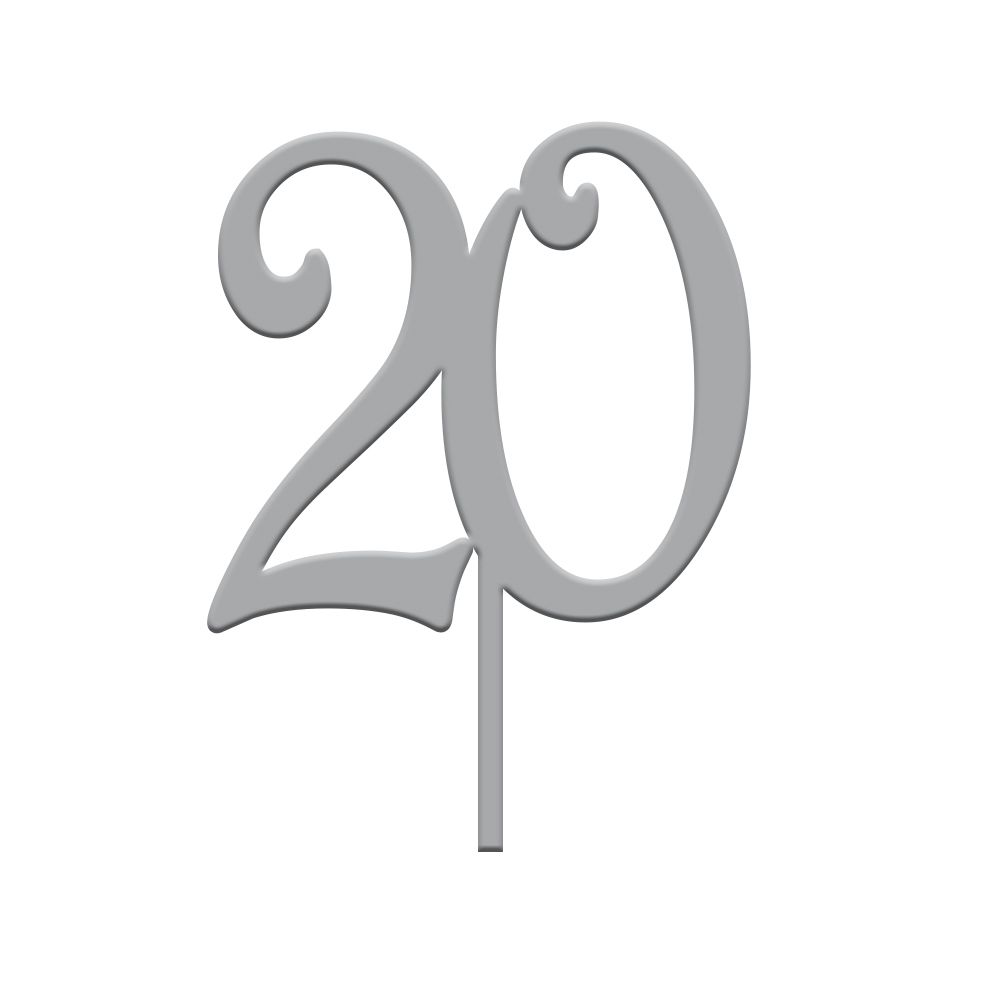 Topper Numero 20 Plexiglass Argento