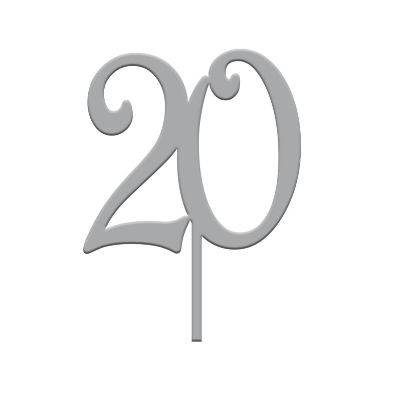 Topper Numero 20 Plexiglass Argento