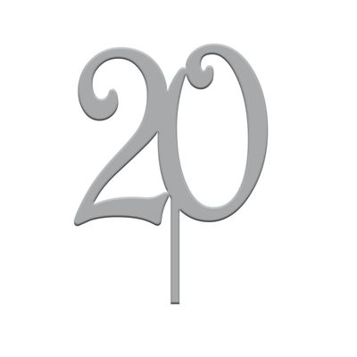 Topper Numero 20 Plexiglass Argento