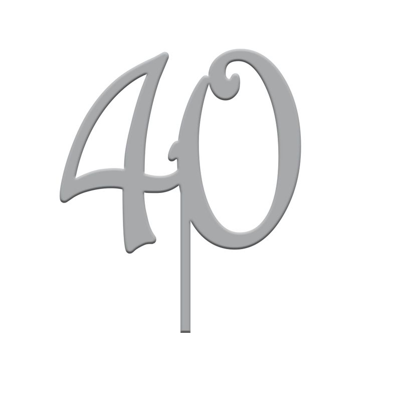 Topper Numero 40 Plexiglass Argento