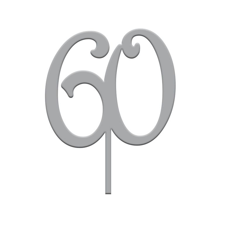 Topper Numero 60 Plexiglass Argento