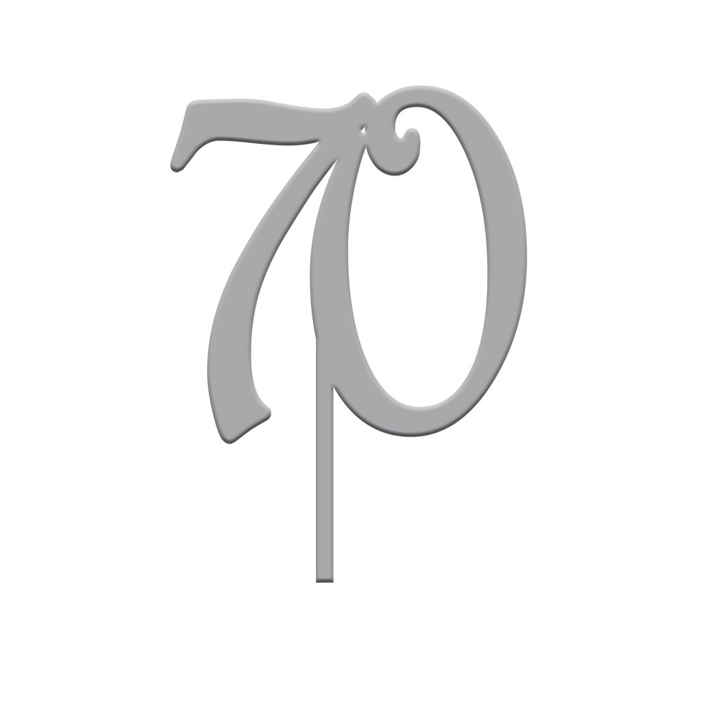 Topper Numero 70 Plexiglass Argento