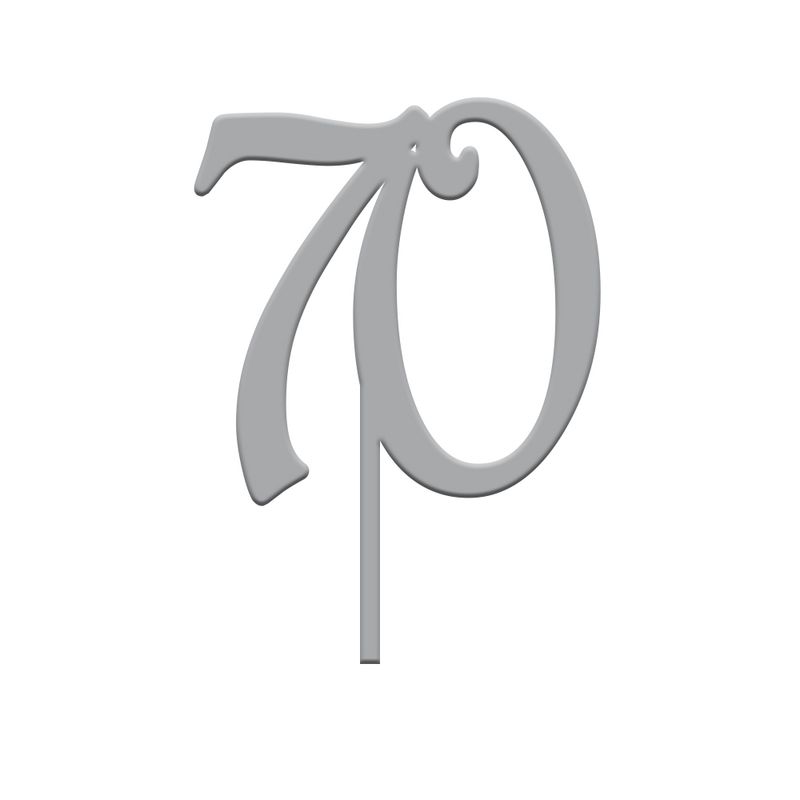 Topper Numero 70 Plexiglass Argento