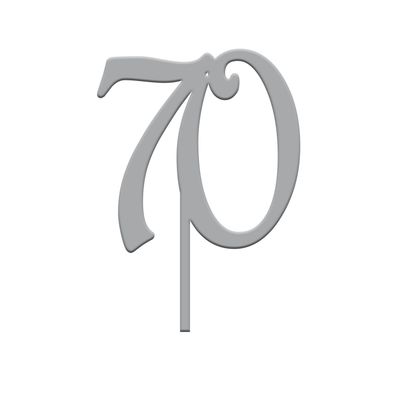 Topper Numero 70 Plexiglass Argento