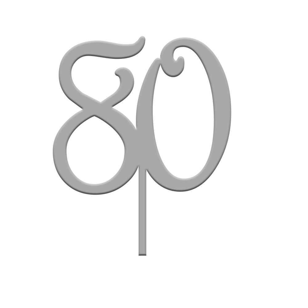 Topper Numero 80 Plexiglass Argento