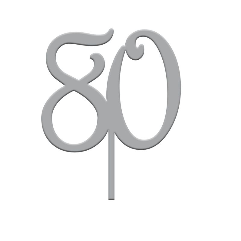 Topper Numero 80 Plexiglass Argento