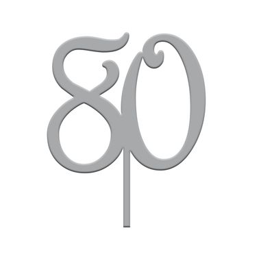 Topper Numero 80 Plexiglass Argento