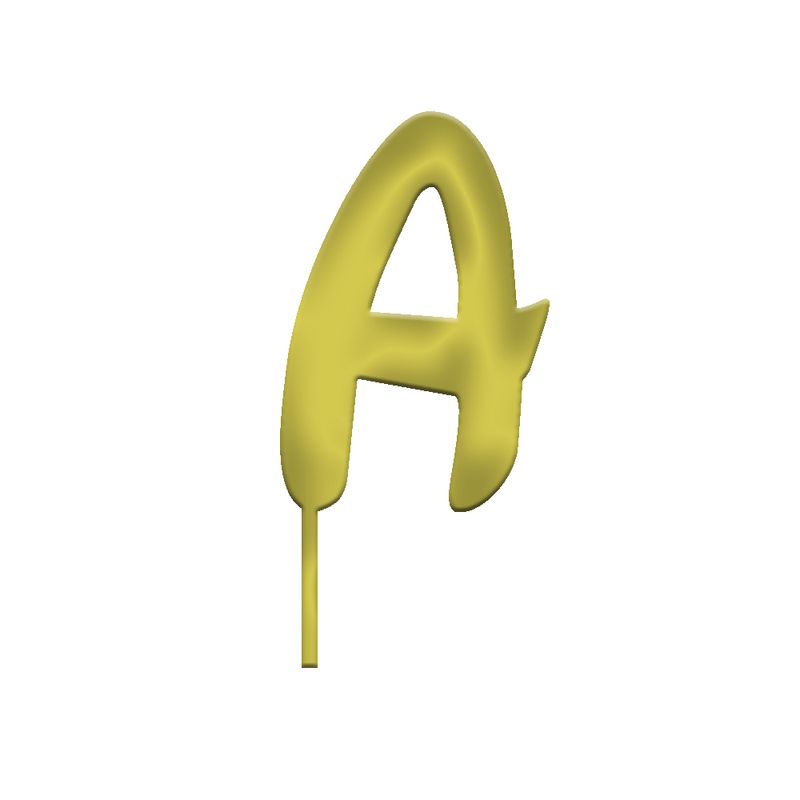 Topper in Plexiglass Lettera "A" Oro