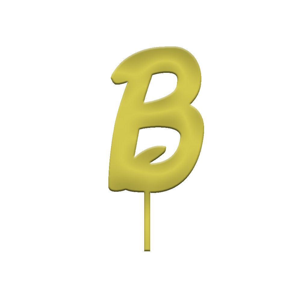 Topper in Plexiglass Lettera  Topper in Plexiglass Lettera "B" Oro