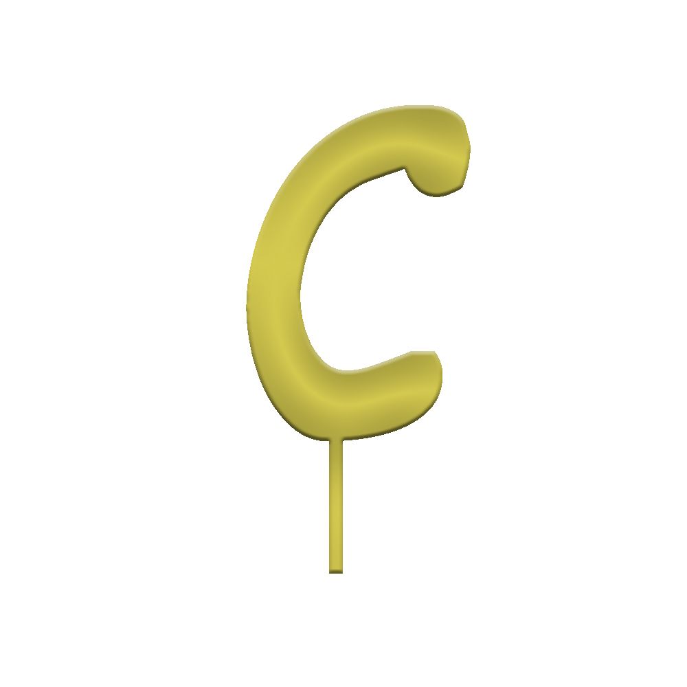 Topper in Plexiglass Lettera  Topper in Plexiglass Lettera "C" Oro