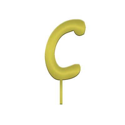 Topper in Plexiglass Lettera  Topper in Plexiglass Lettera "C" Oro