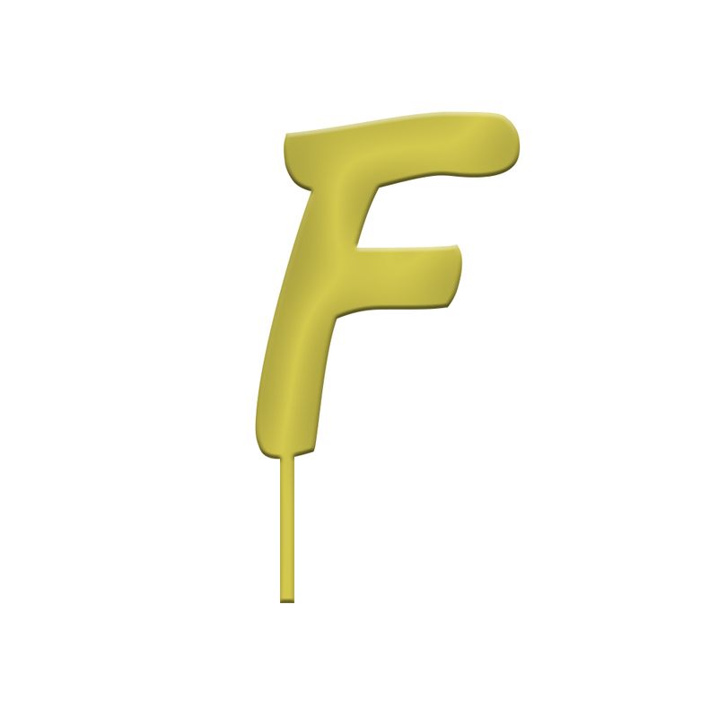 Topper in Plexiglass Lettera "F" Oro