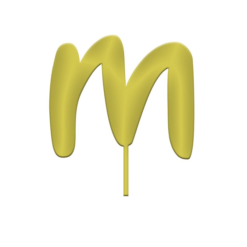 Topper in Plexiglass Lettera "M" Oro