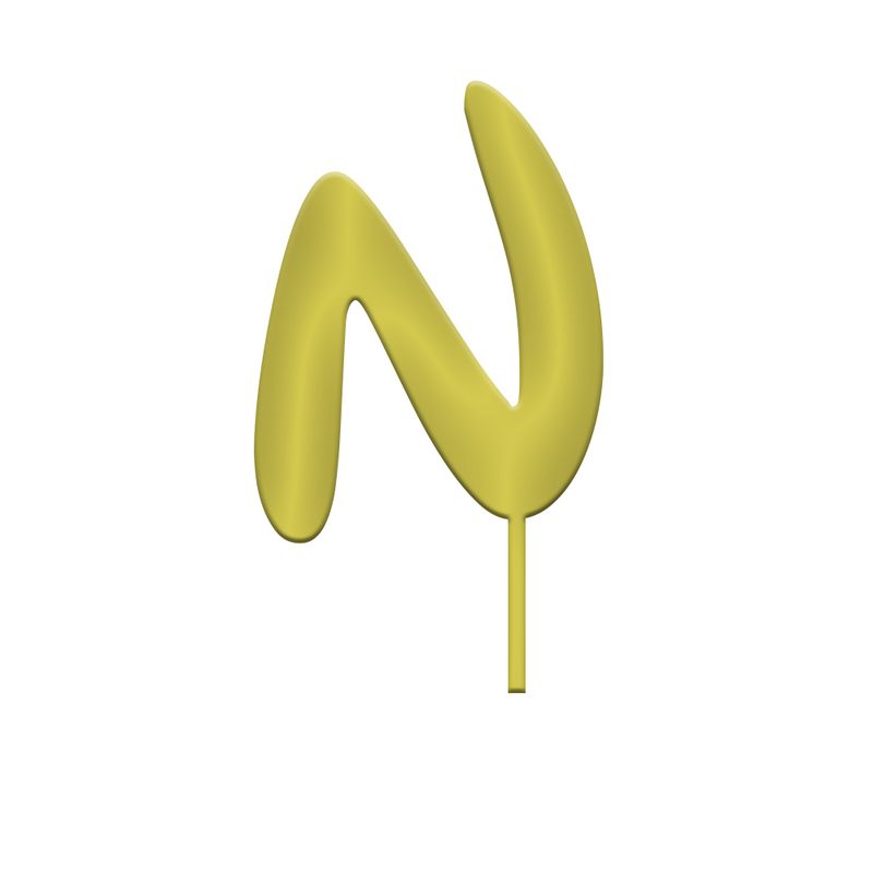 Topper in Plexiglass Lettera "N" Oro