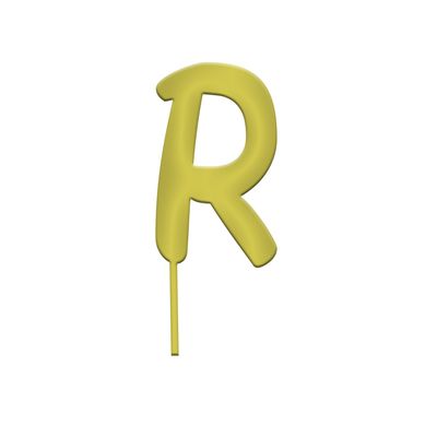 Topper in Plexiglass Lettera  Topper in Plexiglass Lettera "R" Oro