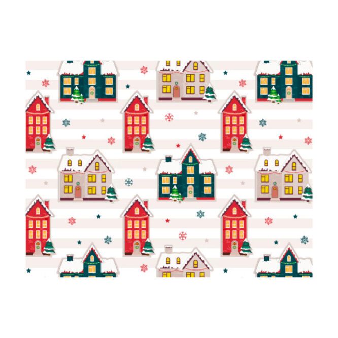 Scatola  Happy per Dolcetti Casette di Natale 18 x 13,5 x 7,5 h cm