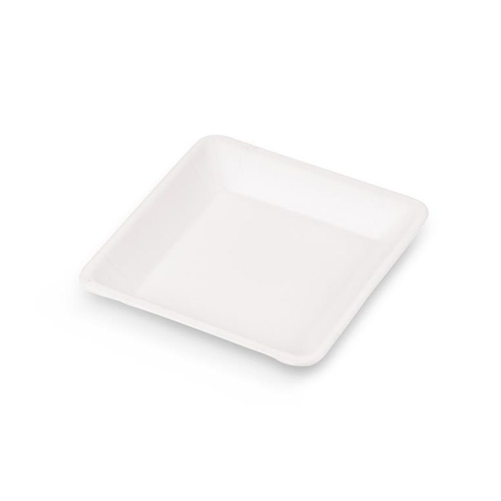 Piattini Quadrati in Polpa di Cellulosa 16 x 16 Cm Pezzi 50