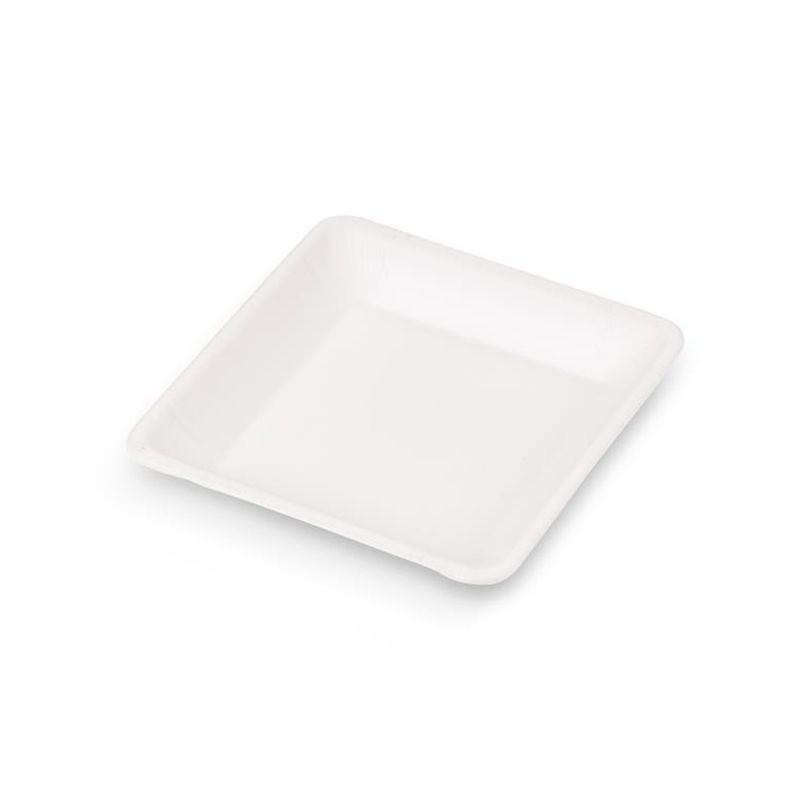Piattini Quadrati in Polpa di Cellulosa 16 x 16 Cm Pezzi 50