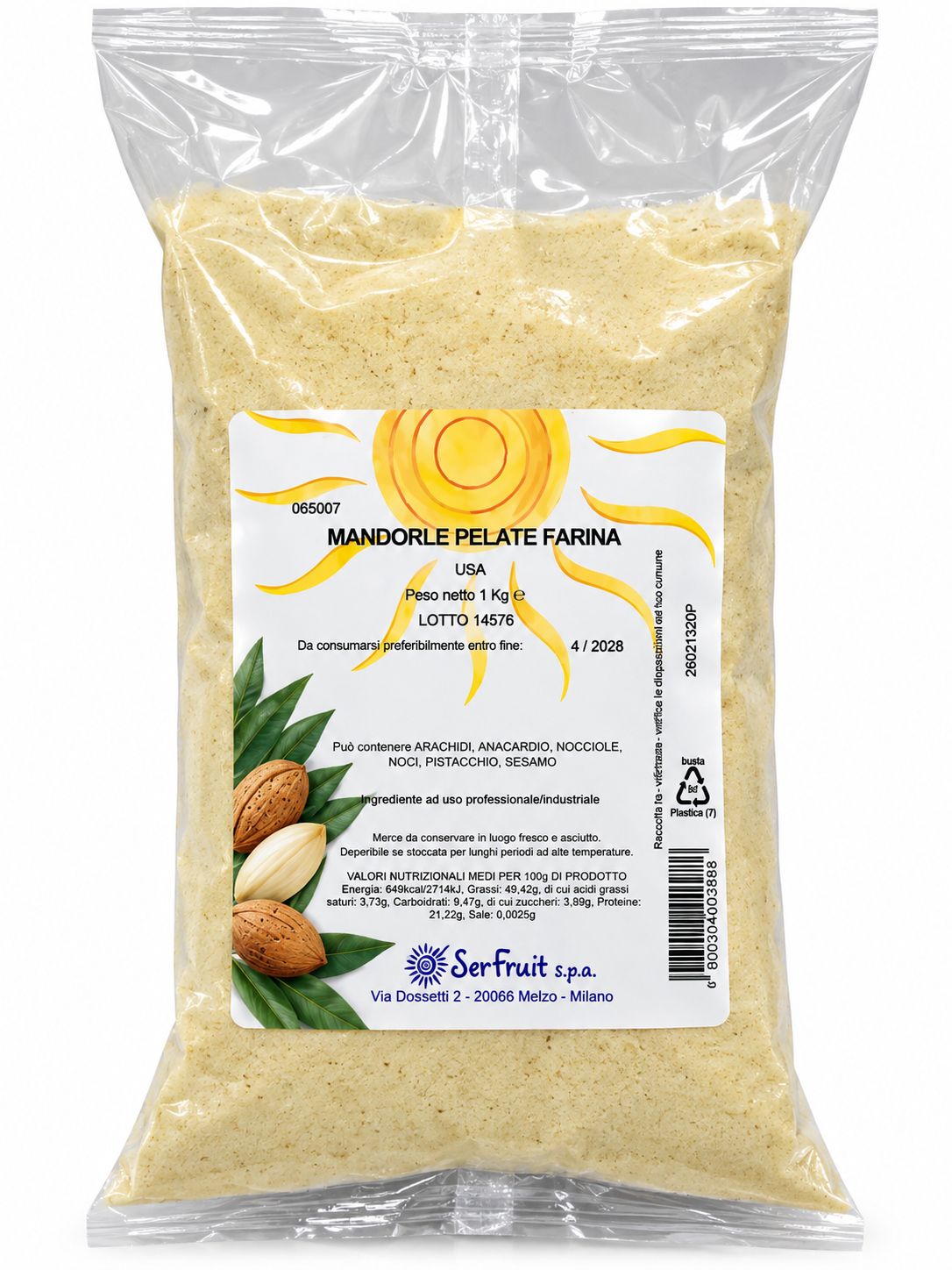 Farina Di Mandorle Pelate  Kg.1
