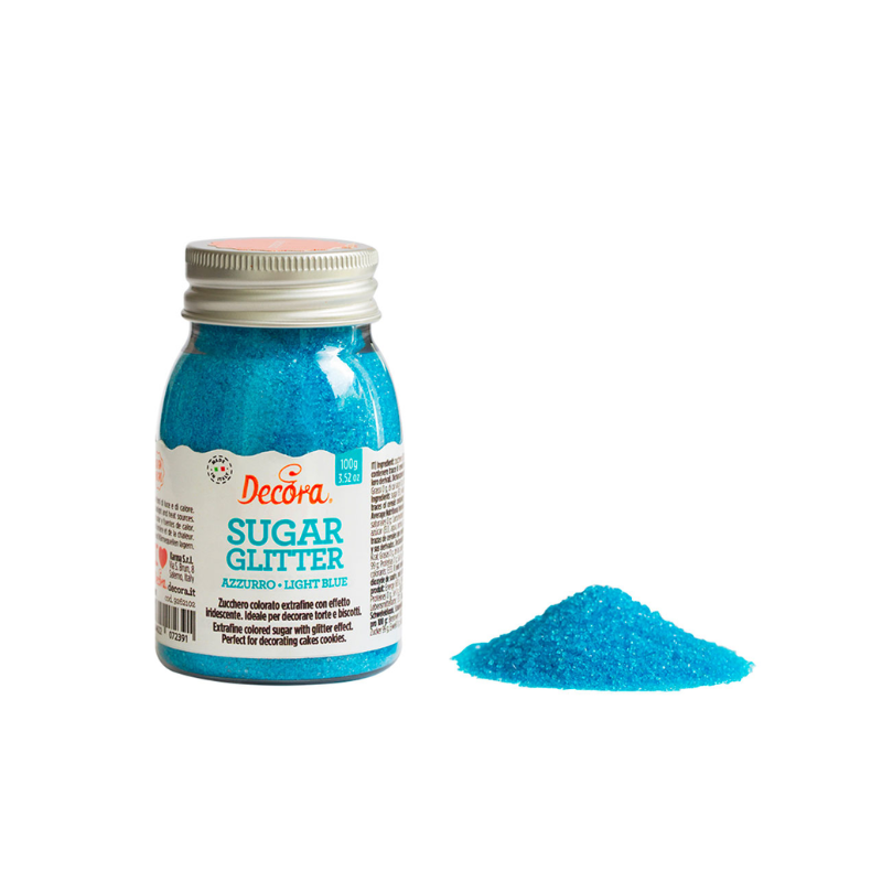 Zucchero Glitterato Colore Azzurro 100 Grammi Zucchero Glitterato Colore Azzurro 100 Grammi