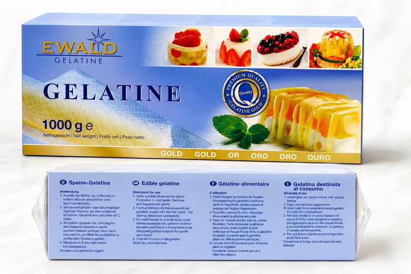 Gelatina Fogli ORO Gold KG.1 EWALD Gelatina Fogli ORO Gold KG.1 EWALD