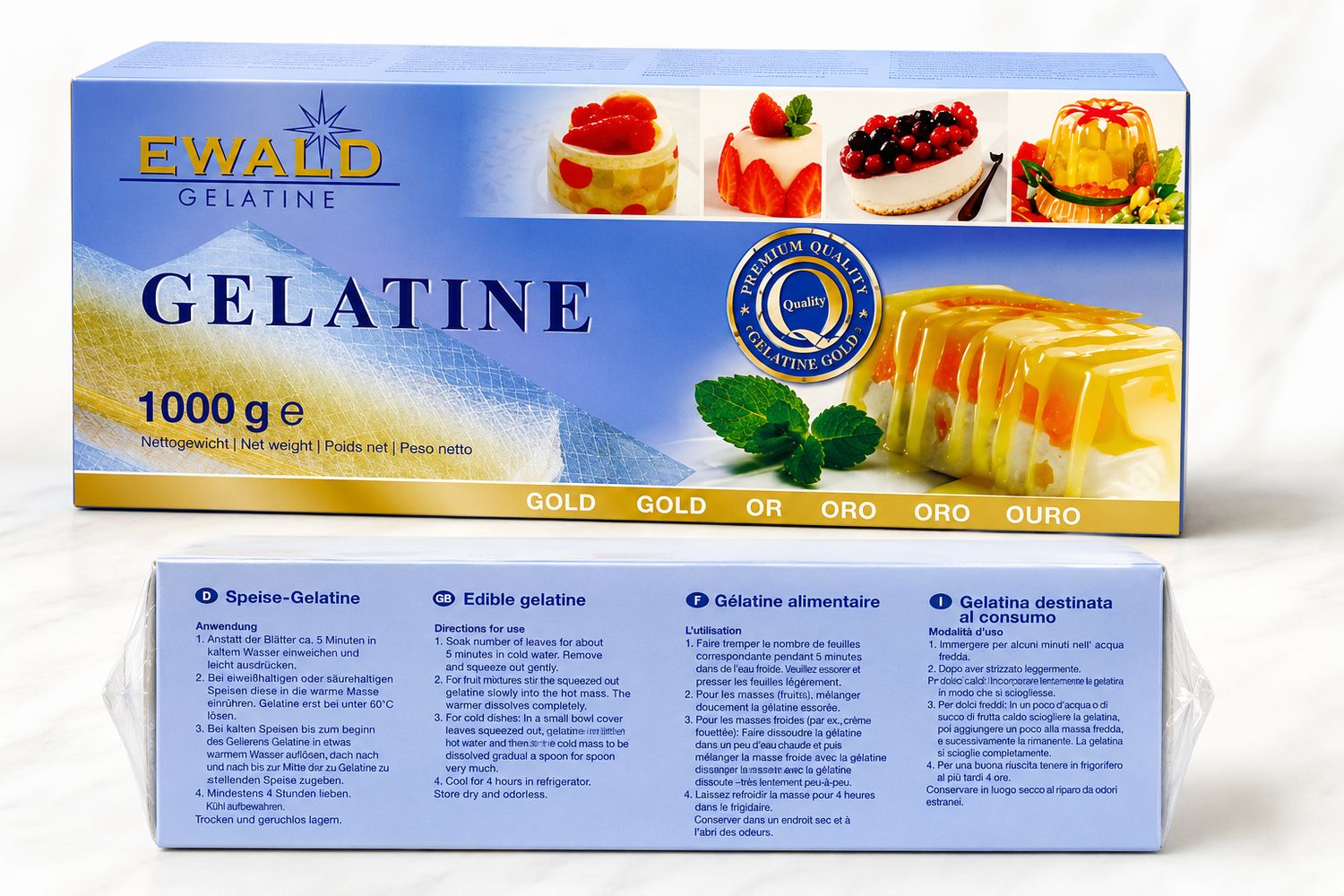 Gelatina Fogli ORO Gold KG.1 EWALD Gelatina Fogli ORO Gold KG.1 EWALD