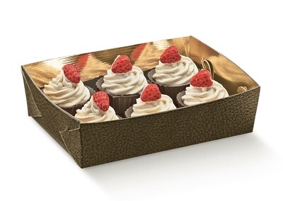 Vassoio Vaschetta Pasticceria Oro 16 x 11 Cm