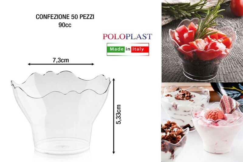 Coppa Pre-go Trasparente 90cc Pezzi 50