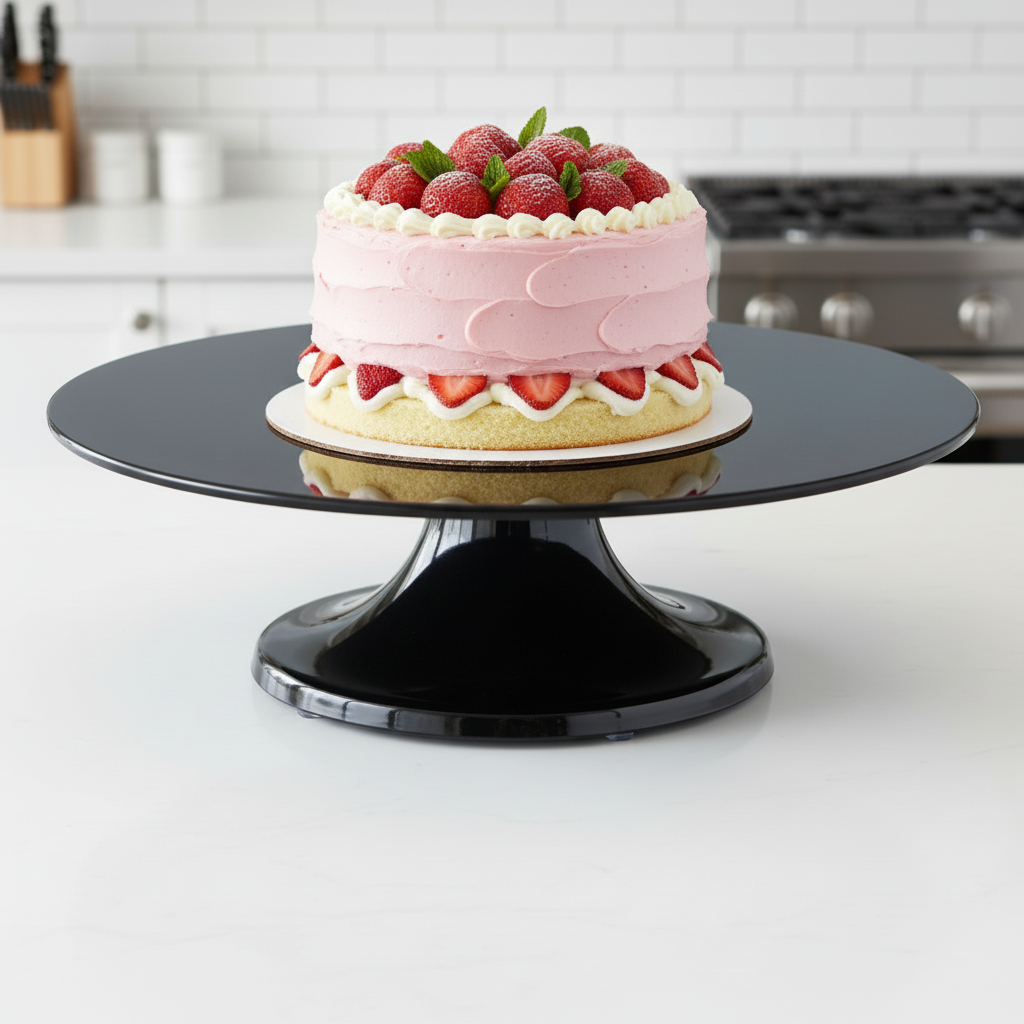 Alzatina Piatto Torte Girevole Nero 32 Cm