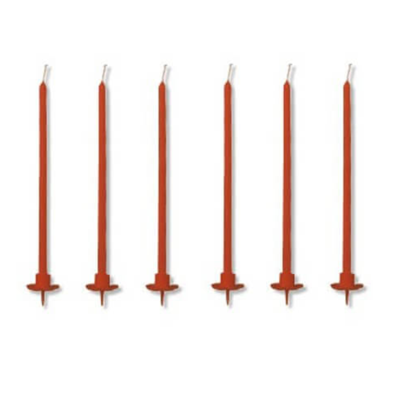 Candele Mezzo Stelo Con Base Pezzi 6, COLORI: Rosso