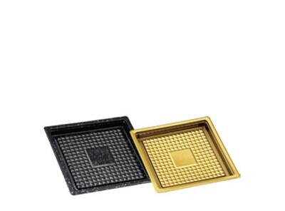 Piattini Glitter Monoporzione Quadrati Oro 9x9 Cm Pz.100