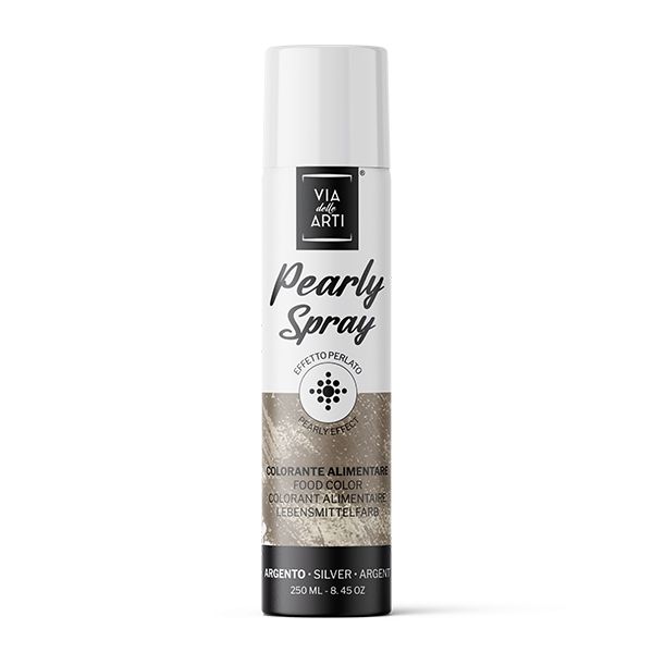 Colore Alimentare Spray Perlato Argento - 250 ML