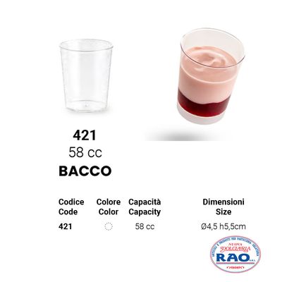 Bicchierini Tondi Dessert Bacco 60 cc - Pezzi 50