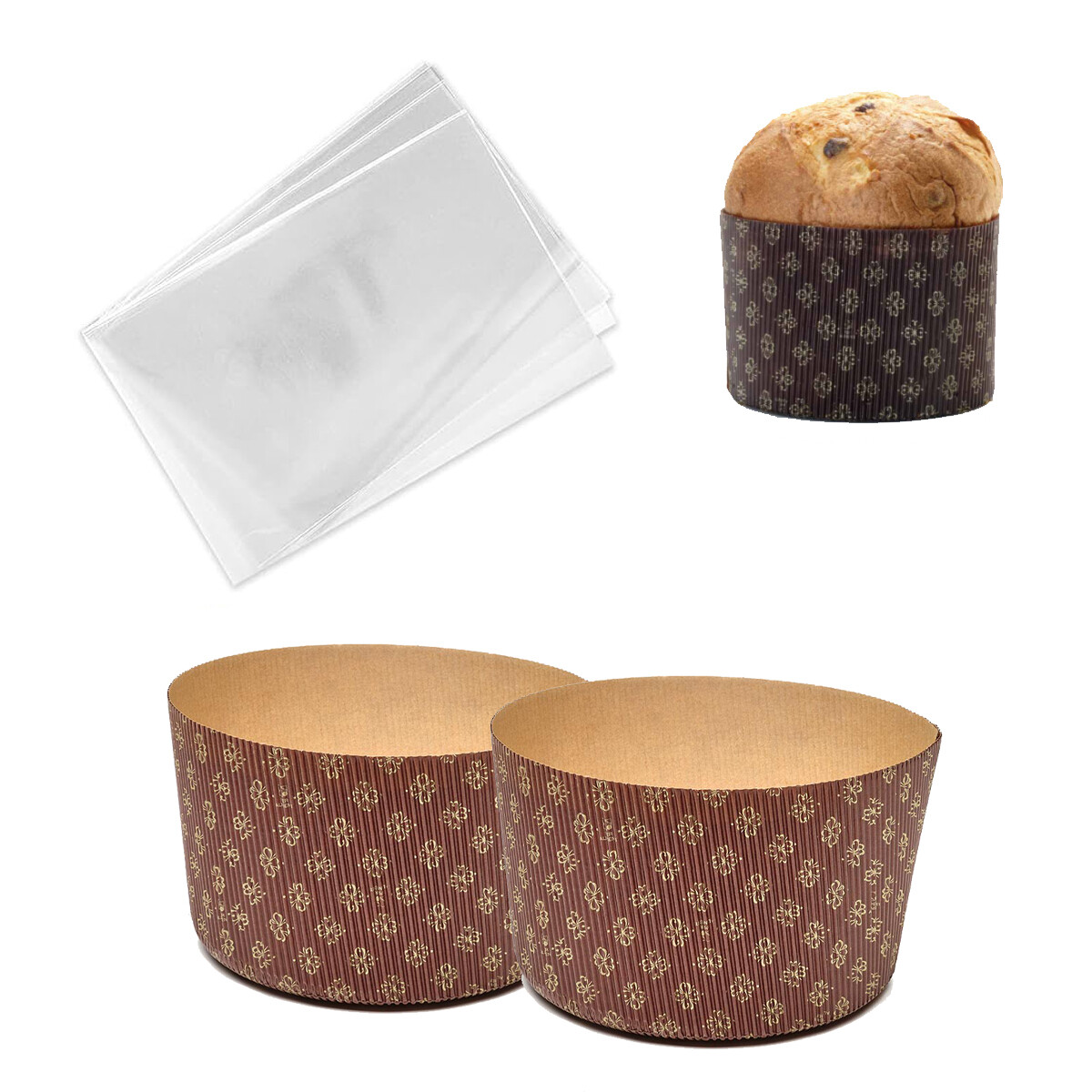 Pirottini Panettone Alto Rigido 1 Kg + Buste Pezzi 100