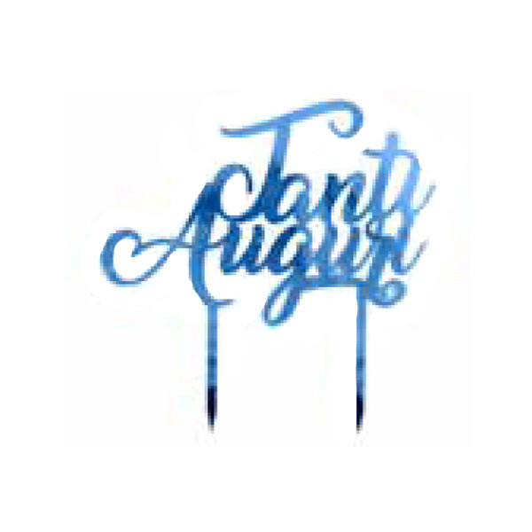 Topper Plexiglass Tanti Auguri Blu