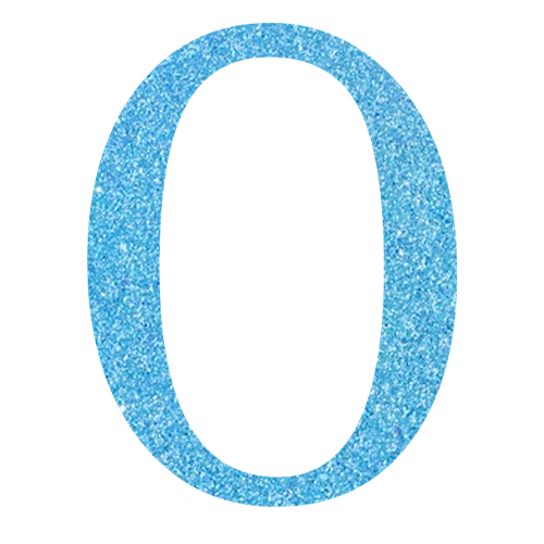 Topper Glitter Numero 0 H 10 cm