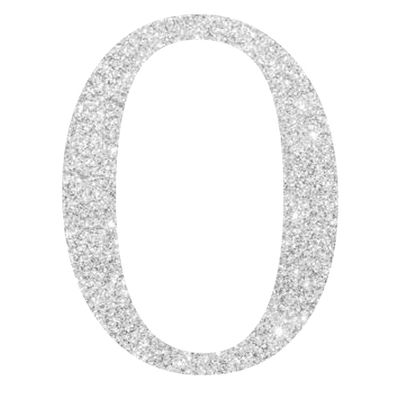 Topper Glitter Numero 0 H 10 cm