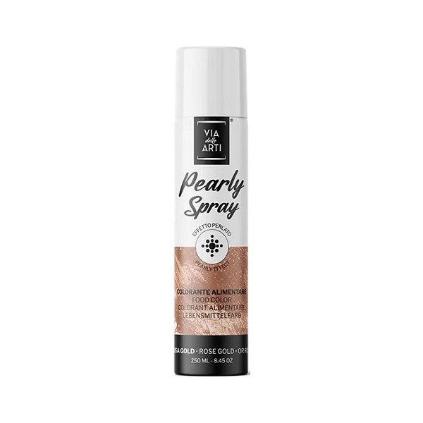 Colore Alimentare Spray Perlato Rosa Gold - 250 ML