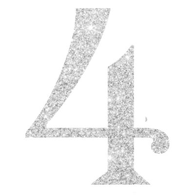 Topper Glitter Numero 4 H 10 cm