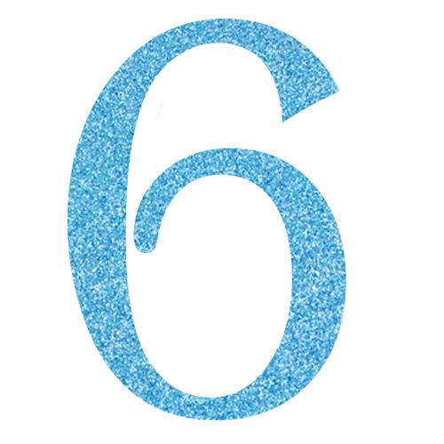 Topper Glitter Numero 6 H 10 cm