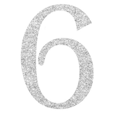 Topper Glitter Numero 6 H 10 cm
