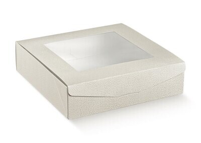 Scatola Dolci Pelle Bianca 16 x 16 x 6 Cm