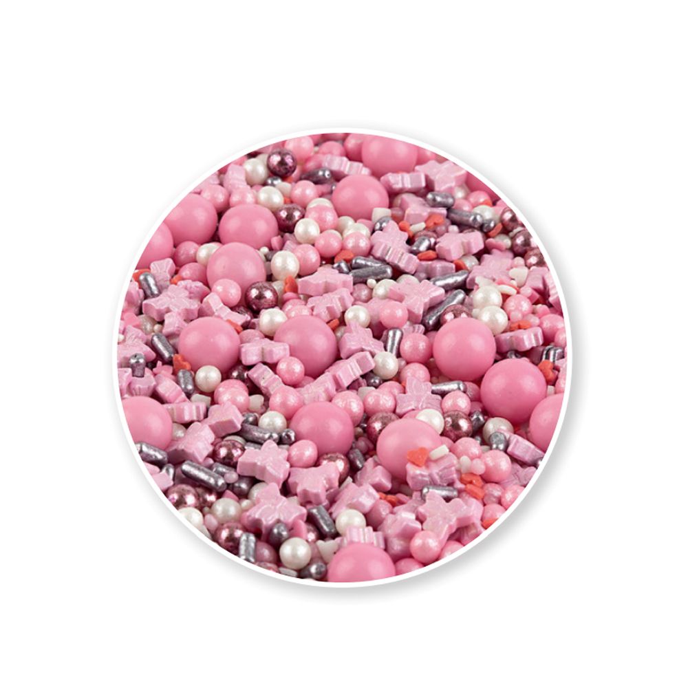 Decorazoni Sprinkless Mix Rosa Gr 100 Decorazoni Sprinkless Mix Rosa Gr 100
