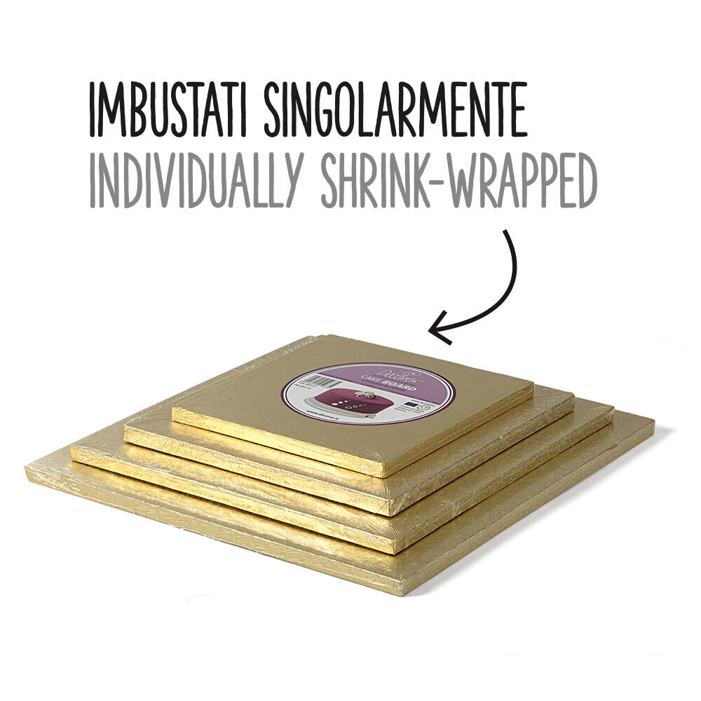 Cake Board Quadrato Oro 40 x 40 cm