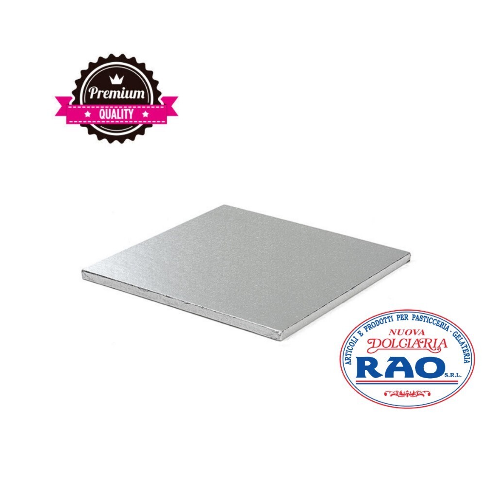 Cake Board Quadrato Argento 36 x 36 Cm