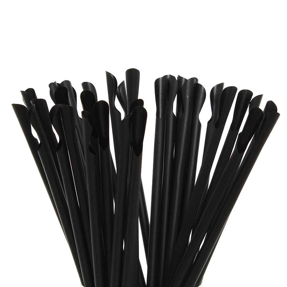 Cannucce Nera Cucchiaio Pezzi 250 Cannucce Nera Cucchiaio Pezzi 250