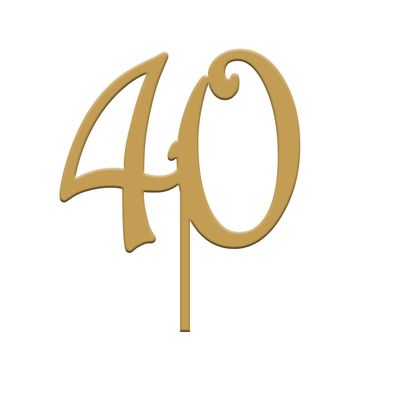 Topper Numero 40 Plexiglass Oro Topper Numero 40 Plexiglass Oro