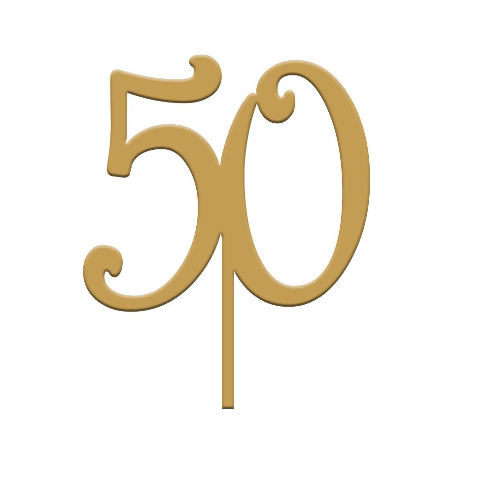 Topper Numero 50 Plexiglass Oro