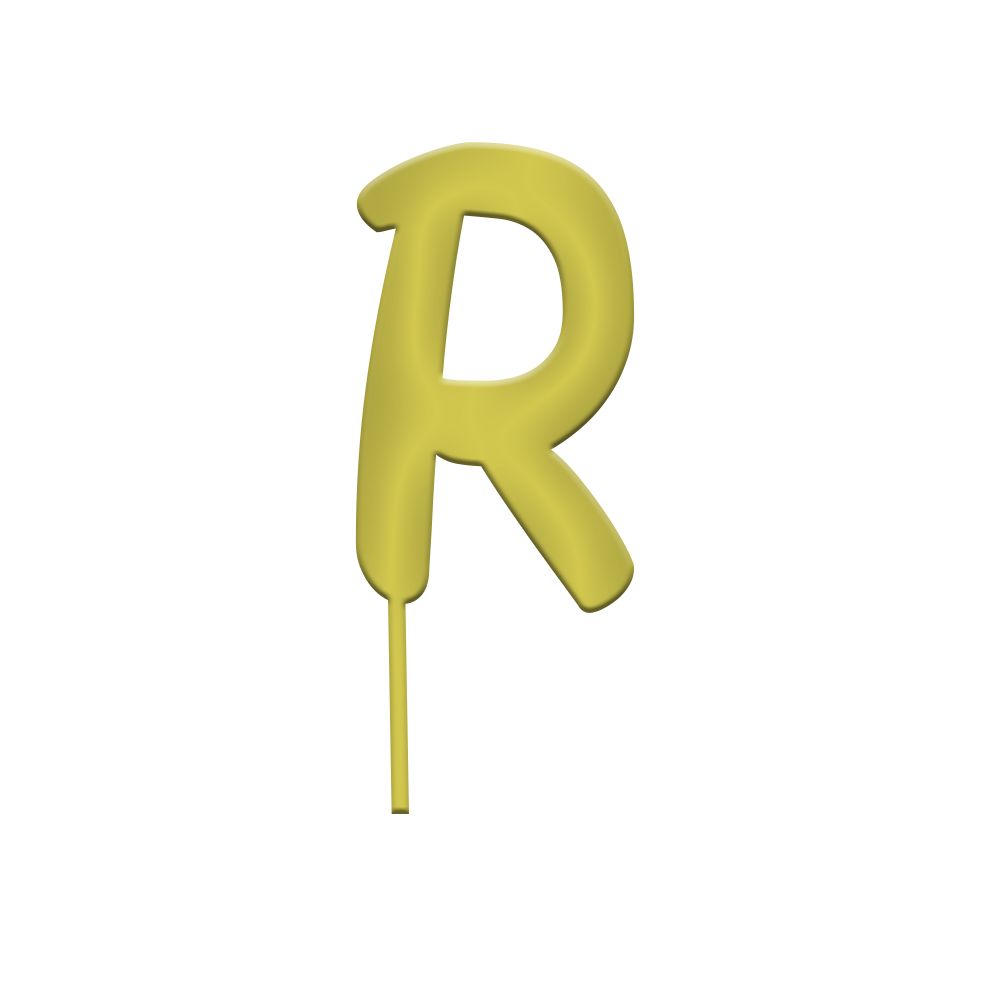 Topper in Plexiglass Lettera "R" Oro