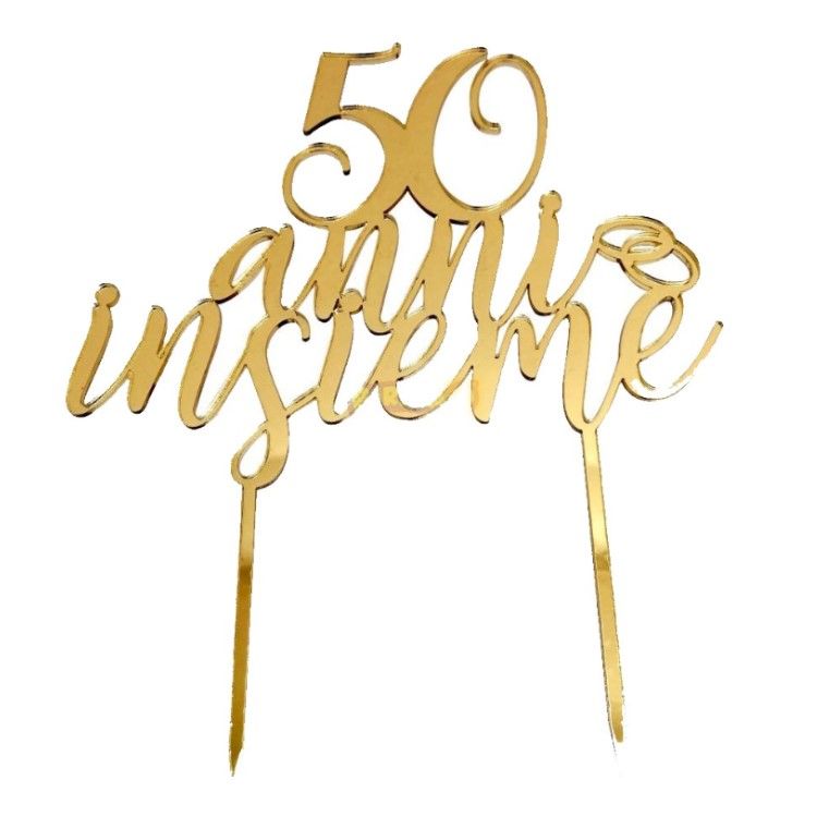 Topper Plexiglass 50 Anni Insieme Oro
